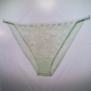 Savage X Fenty Mint Hint Green Puff Daisy String Bikini